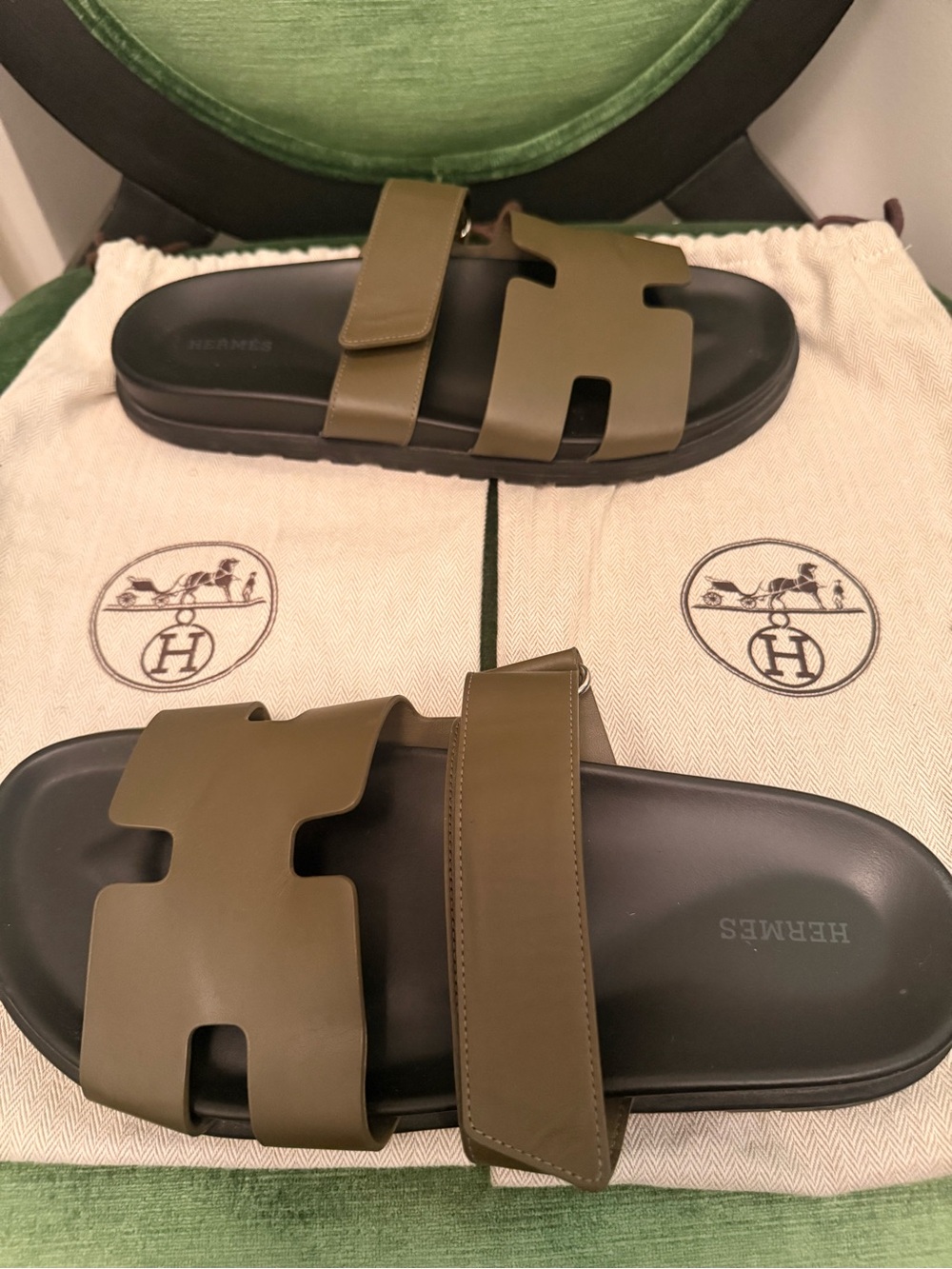 Hermès Chypre Leather Sandals - Picture 4 of 7
